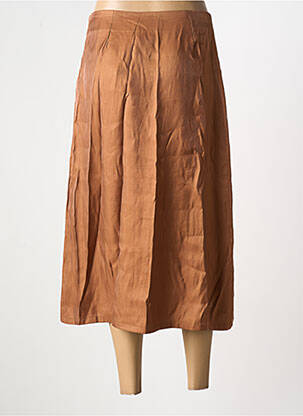 Jupe longue coupe fluide orange ICHI femme