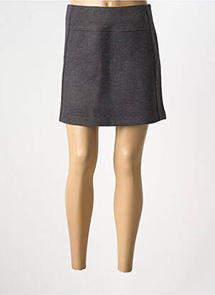 Jupe courte taille élastique gris ICHI femme