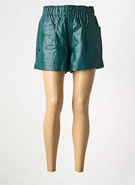 Short tissage simili-cuir taille haute vert MOLLY BRACKEN femme