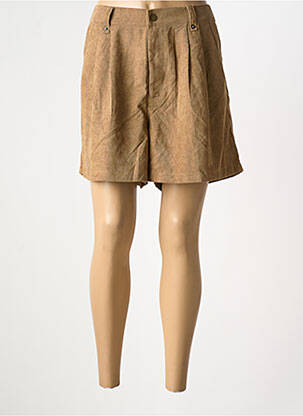 Short taille à pinces taille haute marron MOLLY BRACKEN femme
