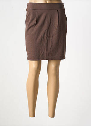 Jupe courte marron ICHI pour femme