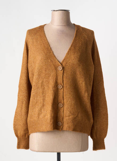 Gilet manches longues marron ICHI femme