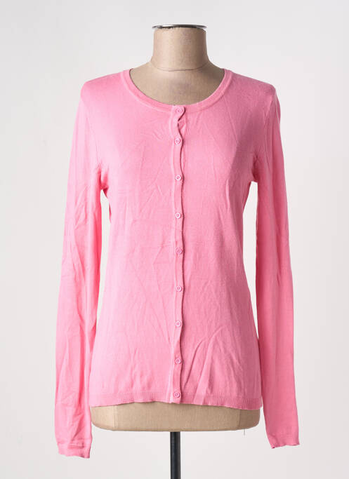 Gilet manches longues rose ICHI pour femme