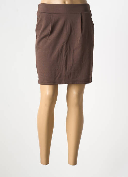 Jupe courte marron ICHI pour femme