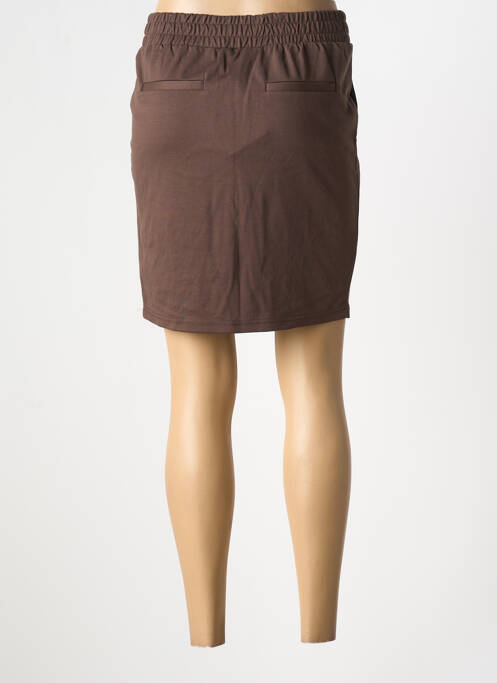 Jupe courte marron ICHI pour femme