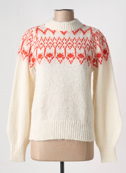 Pull stretch manches longues beige PIECES femme