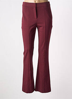 Pantalon flare stretch taille haute rouge ICHI femme