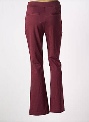 Pantalon flare stretch taille haute rouge ICHI femme