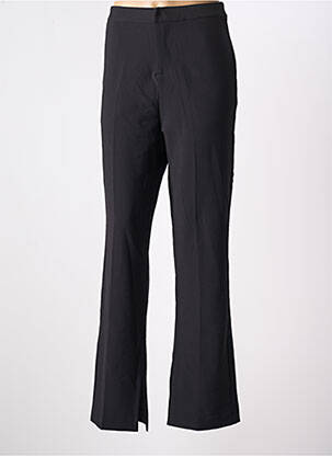 Pantalon flare fermeture zippée sous rabat avec crochet taille haute noir GRACE & MILA femme