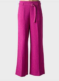 Pantalon flare taille à pinces taille haute violet STUDIO PARISIEN femme