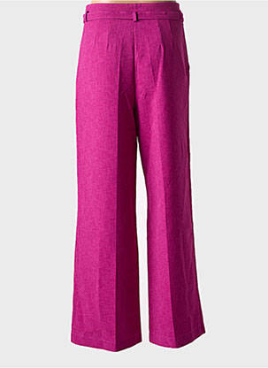 Pantalon flare taille à pinces taille haute violet STUDIO PARISIEN femme