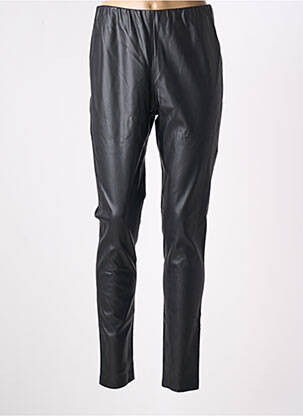 Legging tissage simili-cuir taille haute noir ICHI femme