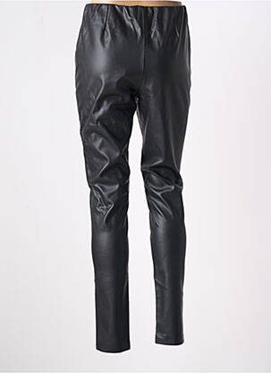 Legging tissage simili-cuir taille haute noir ICHI femme