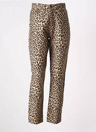 Jeans coupe slim stretch taille haute marron PIECES femme