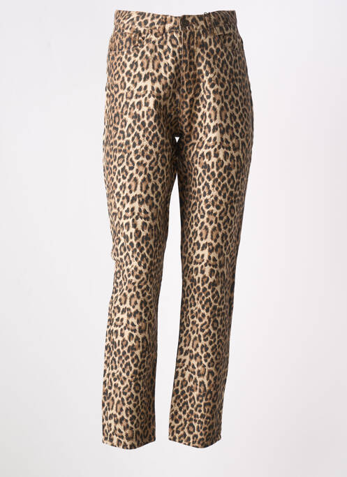 Jeans coupe slim marron PIECES pour femme