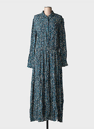 Robe longue manches longues manches longues bleu RUE MAZARINE femme