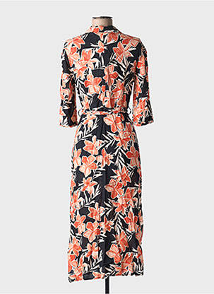 Robe longue imprimé fleurs manches 3/4 orange GRACE & MILA femme