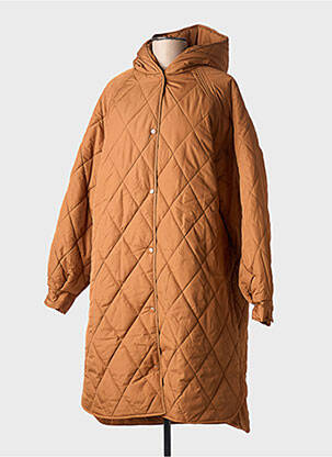 Doudoune poches a capuche marron ICHI femme