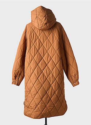 Doudoune poches a capuche marron ICHI femme