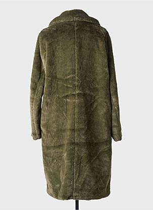 Manteau long coupe droite sans capuche vert ICHI femme
