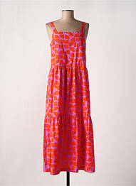 Robe mi-longue imprimé fantaisie sans manche rouge ROSSO 35 femme