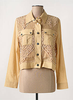 Veste casual col chemisier beige MAX & MOI femme