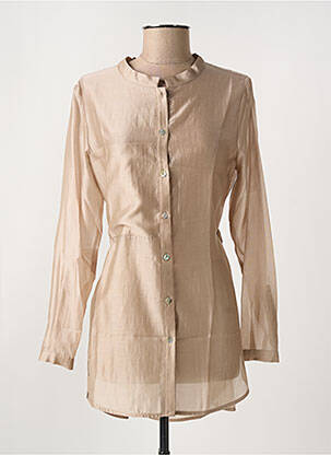 Tunique manches longues fermeture boutonnée sur le devant beige RIALTO 48 femme