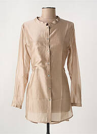 Tunique manches longues fermeture boutonnée sur le devant beige RIALTO 48 femme