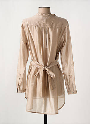 Tunique manches longues fermeture boutonnée sur le devant beige RIALTO 48 femme