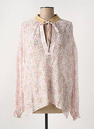 Blouse imprimé fleurs manches longues blanc MAX & MOI femme