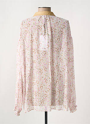 Blouse imprimé fleurs manches longues blanc MAX & MOI femme