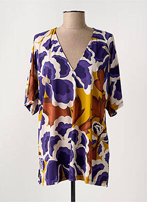 Blouse manches courtes manches courtes violet SIYU femme