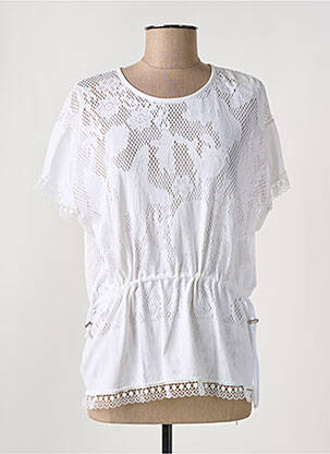 Top stretch manches courtes blanc HIGH femme