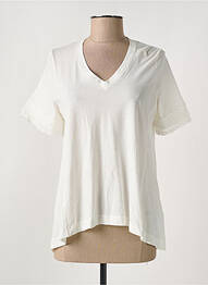 T-shirt col v manches courtes blanc HIGH femme