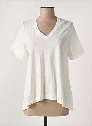 T-shirt col v manches courtes blanc HIGH femme