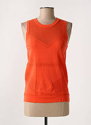 Débardeur stretch sans manche orange HIGH femme
