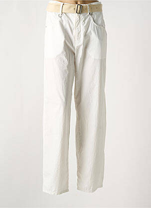 Pantalon droit tissage popeline taille normale blanc HIGH femme
