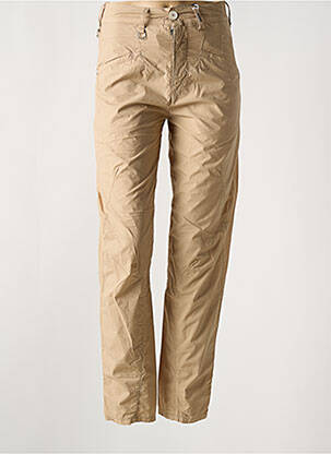Pantalon droit tissage popeline taille normale marron HIGH femme