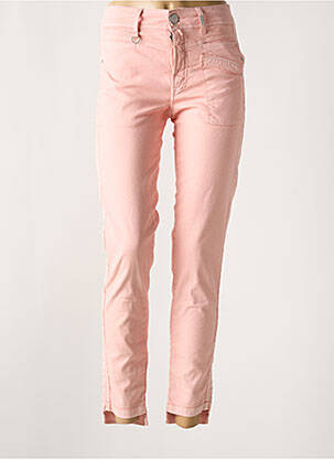 Pantalon slim tissage popeline taille normale rose HIGH femme