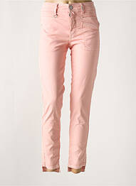 Pantalon slim tissage popeline taille normale rose HIGH femme