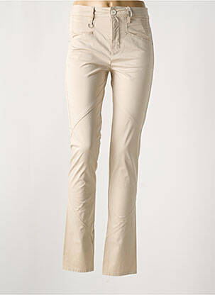 Pantalon slim tissage popeline taille normale beige HIGH femme
