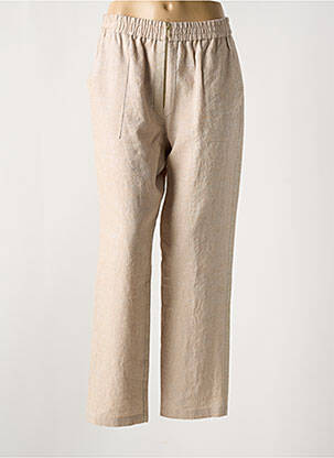 Pantalon droit taille élastique taille normale beige MAX & MOI femme