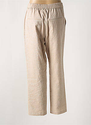 Pantalon droit taille élastique taille normale beige MAX & MOI femme