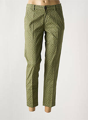 Pantalon 7/8 stretch taille normale vert MAYJUNE femme