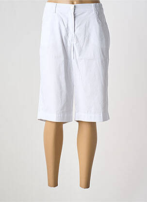 Bermuda tissage popeline taille normale blanc ADELINA BY SCHEITER femme
