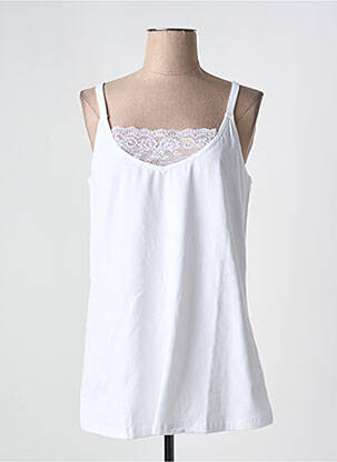 Top/caraco tissage jersey blanc ZHENZI femme