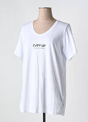 T-shirt coupe droite manches courtes blanc ZHENZI femme