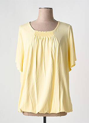 T-shirt stretch manches courtes jaune ZHENZI femme