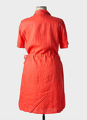 Robe mi-longue tissage crêpe manches courtes rouge BARBARA LEBEK femme