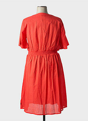Robe mi-longue tissage crêpe manches courtes rouge ZE.ZE NORDIC femme